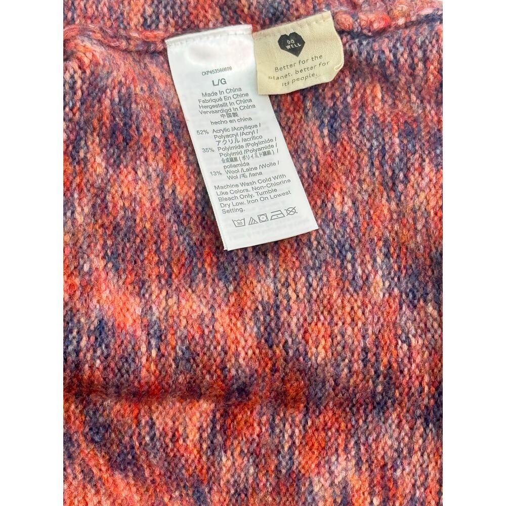 Madewell Red Multicolor Marled Knit Side Button Sweater Size Large - Picture 6 of 9